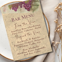 Rustikale elegante Weinberg | Weinland Bar Menu