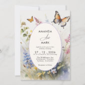 Rustikale Elegante Wildblumen blühen Einladung (Vorderseite)