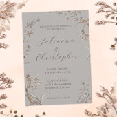 Rustikale Elegante Wildblumen Script Wedding Einladung