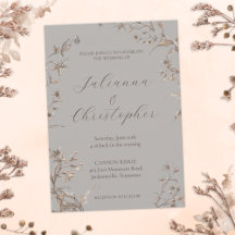 Rustikale Elegante Wildblumen Script Wedding