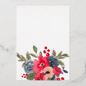 Rustikale, elegante Winter-Wasserfarbenhochzeit Folieneinladung (Rückseite)