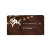 Rustikale, elegante Winterhochzeit | Stallholz Adressaufkleber (Vorne)