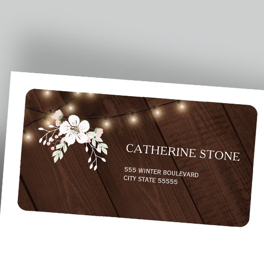 Rustikale, elegante Winterhochzeit | Stallholz Adressaufkleber