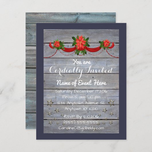 Rustikale Eleganz, Einladung zu Veranstaltungen (Vorne/Hinten)