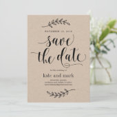 Rustikale Eleganz Hochzeit Save The Date Karte Kra (Stehend Vorderseite)