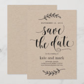 Rustikale Eleganz Hochzeit Save The Date Karte Kra (Vorne/Hinten)