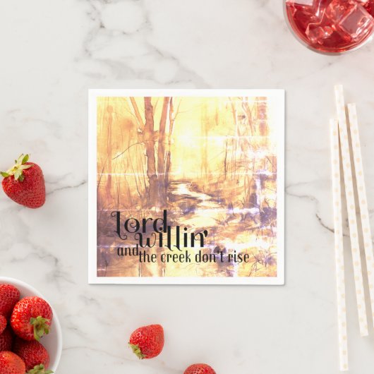 Rustikale Eleganz: Lord Willin' Wasserfarbe Serviette (Beispiel)