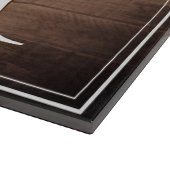 Rustikale Eleganz Monogramm Falsches Holz Schneidb Schneidebrett (Ecke)