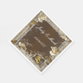 Rustikale Eleganz Weißrosenpapier Napkins Serviette (Ecke)