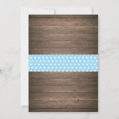 Rustikale Elephant Baby Dusche Einladung Blau (Rückseite)