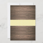 Rustikale Elephant Baby Dusche Einladung Gelb (Rückseite)