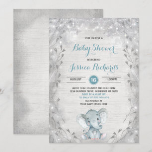 Rustikale Elephant Baby Dusche Einladung Junge Dus