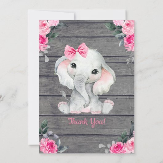 Rustikale Elephant Drive Baby Dusche Einladung pin (Rückseite)