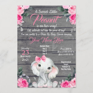 Rustikale Elephant Drive Baby Dusche Einladung pin
