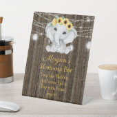 Rustikale Elephant Sunflowers Babydusche Momosa Sockelschild (In SItu)