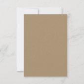 Rustikale Elfenbein-Kraft-Papier-Hochzeitskarten RSVP Karte (Rückseite)