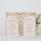 Rustikale Elfenbein-Wildblumen Boho Boho-Boarch-ge (Stehend Vorderseite)