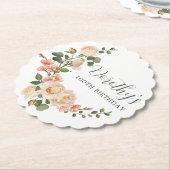 Rustikale Elfenbeinblume 100. Geburtstagsparty Untersetzer (angewinkelt)