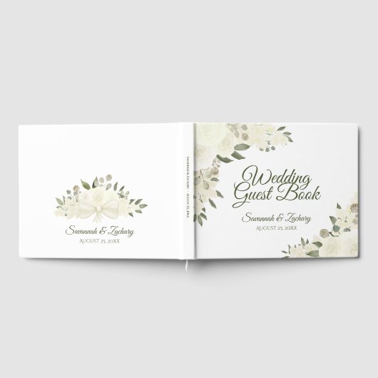 Rustikale Elfenbeinblüte Boho Chic Wedding Gästebuch (Voll)