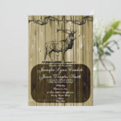 Rustikale Elk Wildlife Hunting Wedding Einladungen (Stehend Vorderseite)