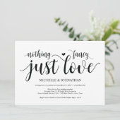 Rustikale Elopement Empfang Einladungskarte Einladung (Stehend Vorderseite)