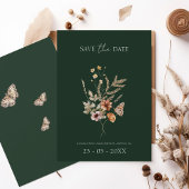 Rustikale Emerald Green Fall Wildblumen Hochzeit Save The Date