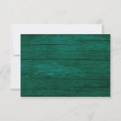 Rustikale Emerald Green Gold Wedding RSVP Card (Rückseite)