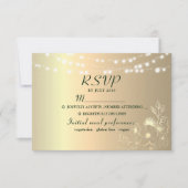 Rustikale Emerald Green Gold Wedding RSVP Card Karte (Vorderseite)
