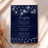 Rustikale Empfang-Karte der Navy Woods Jars Lights Begleitkarte