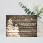 Rustikale Empfang-Karte für Holzkiefern Wintergart Begleitkarte (Stehend Vorderseite)