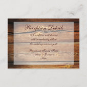 Rustikale Empfang-Karte für Stallholz Begleitkarte (Rückseite)