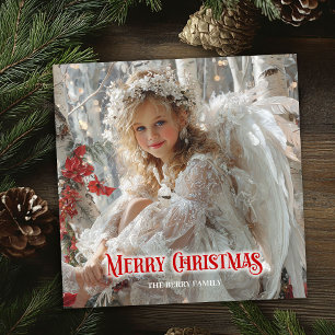 Rustikale Engel-Download-Weihnachtsgrüße Feiertagskarte