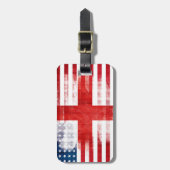 Rustikale englische amerikanische Flagge Gepäckanhänger (Vorderseite vertikal)