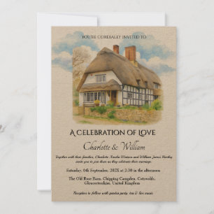 Rustikale englische Landhochzeit im Cottagecore-St Einladung
