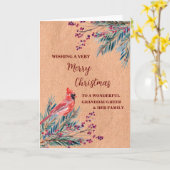 Rustikale Enkeltochter & Familienweihnachtsfest Karte (Gelbe Blume)