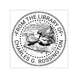 Rustikale Enten am Wasserrand Bibliotheksbuch Name Permastempel