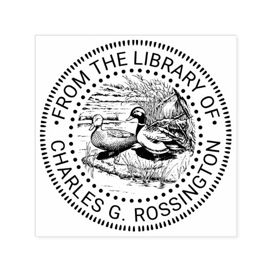 Rustikale Enten an der Wasserkante Buchname Permastempel (Design)