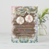 Rustikale "Er oder sie Cookies Weihnachtsgeschlech Einladung (Stehend Vorderseite)