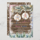 Rustikale "Er oder sie Cookies Weihnachtsgeschlech Einladung (Vorne/Hinten)