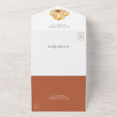 Rustikale Erdbläserne Botanische Kürbis-Hochzeit All In One Einladung (Außenbereich)