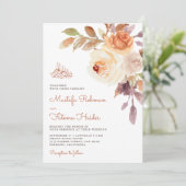 Rustikale Erdbläserne Bouquet Islamische Hochzeit Einladung (Stehend Vorderseite)