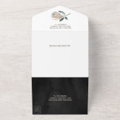 Rustikale Erdbläserne Palme Protea Black Wedding All In One Einladung (Außenbereich)