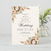 Rustikale Erdblutarsenhochzeit Einladung (Stehend Vorderseite)