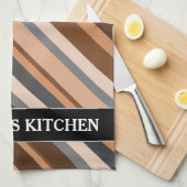 Rustikale, Erdbraun-, Beige- und Graustreifen;Name Geschirrtuch (Viertel Falte)