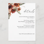 Rustikale Erde und Champagne Florals Details 2 Begleitkarte (Vorderseite)