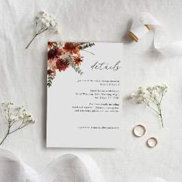 Rustikale Erde und Champagne Florals Details 2 Begleitkarte