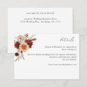 Rustikale Erde und Champagne Florals Details Begleitkarte (Vorne/Hinten)