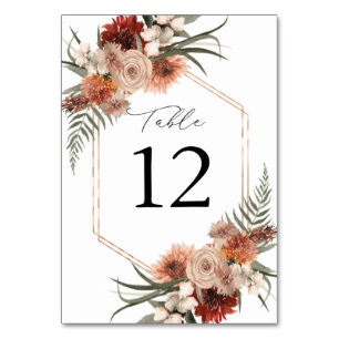 Rustikale Erde und Champagne Florals Tischnummer 2