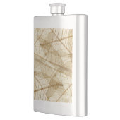 Rustikale, erdgesäumte, beige Blätter Flachmann (Links)