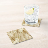 Rustikale, erdgesäumte, beige Blätter Rechteckiger Pappuntersetzer (Vor Ort)